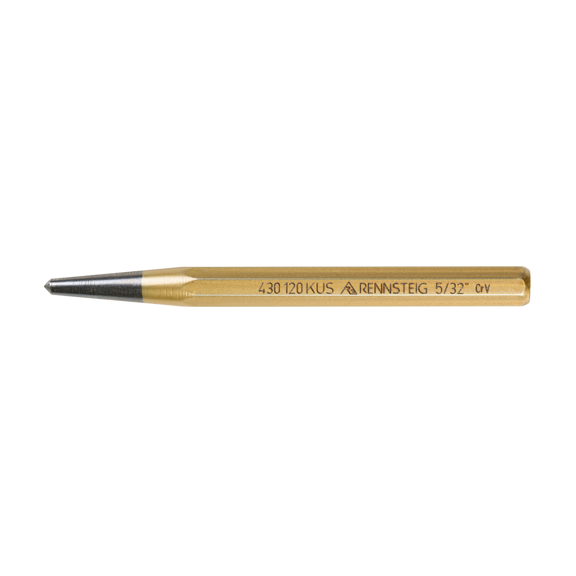 Knipex Rennsteig Center Punch — 5/32in. x 4 3/4in., Chrome Vanadium Steel, Octagonal Shape, Model# 9R 430 120 KUS